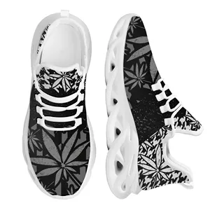 Coole 3D Weed Leaves Print Frauen Mesh Sneakers Atmungsaktive Schnür plattform Schuhe für Damen Freizeit schuhe Print On Demand Schuhe