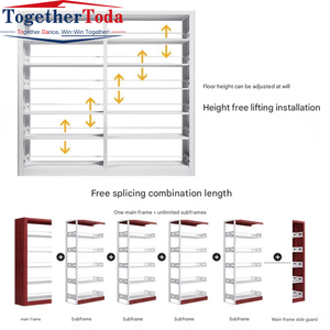 Scaffale Espositivo Multiuso in Acciaio per <span class=keywords><strong>Libri</strong></span>, Libreria Metallica per Scuole e Biblioteche, per Conservazione di <span class=keywords><strong>Libri</strong></span> di Testo e <span class=keywords><strong>Libri</strong></span> di Riferimento - Product Image 6