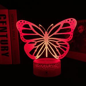 Lampe 3D à <span class=keywords><strong>action</strong></span> figurine papillon lumineuse avec télécommande RGB, veilleuse pour enfants, cadeau manga, décoration de chambre, offre d'usine - Product Image 2