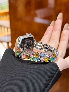 BEEFLYPOWER Nouveau <span class=keywords><strong>bracelet</strong></span> élastique trèfle à quatre feuilles avec diamants et drainage <span class=keywords><strong>unique</strong></span> pour <span class=keywords><strong>Apple</strong></span> <span class=keywords><strong>Watch</strong></span> Series 11 10 49mm - Product Image 5