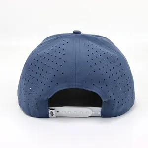 Nieuwe Mode Polyester Golf Baseball Hoeden Laser Back Rubber Patch Golf Snapback Caps Rond Touw 5 Panel Hoeden