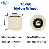 70x60 尼龙弧形滚轮，带滚珠轴承，重型，适用于电动/手动托盘车车轮、叉车车轮