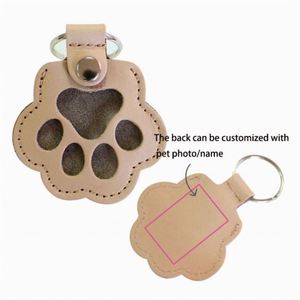 Llavero con Forma de Pata y Logotipo Personalizado, Estuche para Guardar Pelo de Mascota, Bolsa de Almacenamiento de Cuero PU, Colgante - Product Image 3
