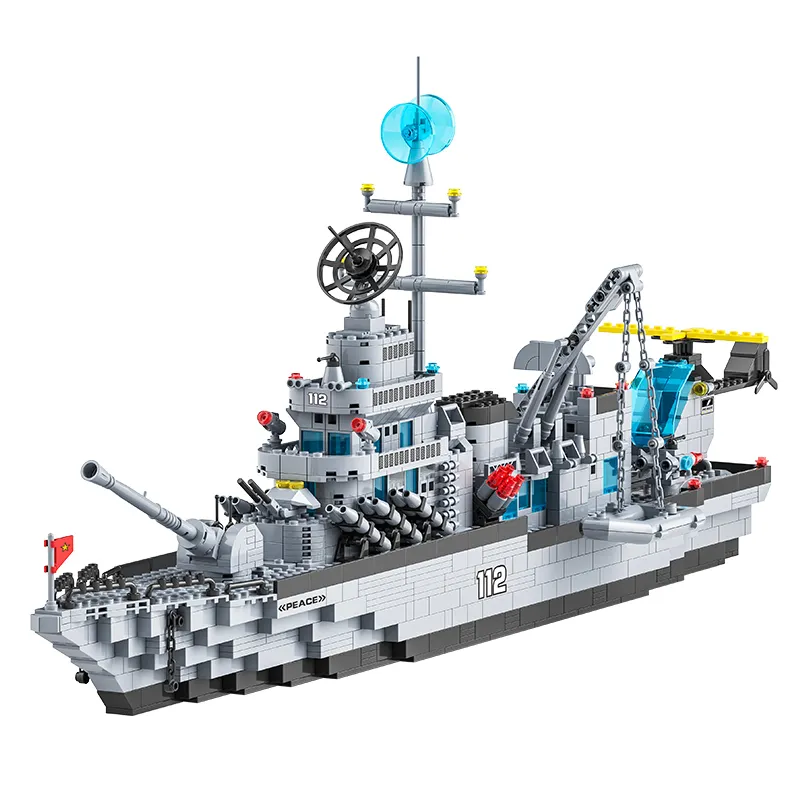 LELE BROTHER On-Line Selling 6- in-1 Military Warship Building Blocks Carrier Kid Bricks Toys