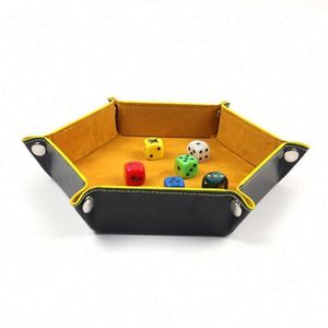 Bandeja de Dados Cuadrada Plegable de Cuero PU Personalizada con Patrón Geométrico para Juegos de Mesa RPG DND - Diseño Portátil y Duradero - Product Image 3