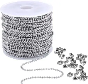 Factory Price 2.4mm Dag Tag Chain Metal Ball Chain Nickel Plated Beaded Ball Chain