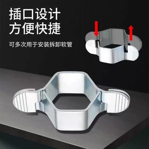 Clé à tuyau détachable à 4 points, mâchoire réglable en aluminium pour chauffe-eau, tuyaux tressés ondulés, argent, métrique, matériel de bricolage - Product Image 4
