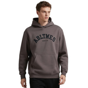 เสื้อกันหนาวมีฮู้ดสำหรับผู้ชาย, เสื้อกันหนาวผ้าฝ้าย100% ถักกันหดพิมพ์ลาย400Gsm-500Gsm บ็อกซี่ฟิต - Product Image 2