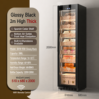 Humidor à cigares intelligent à température et humidité contrôlées - Étagères en cèdre espagnol de qualité supérieure et armoire à cigares électronique intelligente