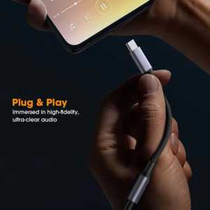 USB C на 3,5 мм аудио адаптер Type-C для наушников Aux <span class=keywords><strong>Jack</strong></span> Dongle 16 бит 48 кГц Hi-Fi DAC цифровой кабель Шнур - Product Image 4