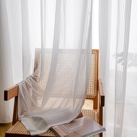 Innermor 2022 Style moderne rideau transparent blanc rayé persienne Tulle pour salon fenêtres nouveau produit