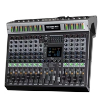 Console de mixage audio numérique 99DSP à 12 canaux, contrôleur DJ professionnel alimenté, console de mixage sonore avec Bluetooth USB