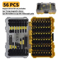 Jeu de 27 embouts de visseuse à chocs professionnels compatibles avec la batterie DeWalt 20V, embouts magnétiques en acier S2 avec embout pour cloisons sèches