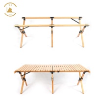 Tables pliables d'extérieur en bois, meubles de pique-nique de Camping, lot de pièces, avec connecteur en argent