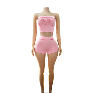 F1360-new arrivi 2025 Casual Set di pantaloncini e pantaloncini 2 pezzi di <span class=keywords><strong>abbigliamento</strong></span> donna due pezzi - Product Image 5