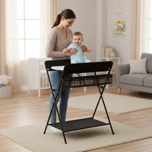 Tapis à langer pliable imperméable en polyester à motif de dessin animé et table à langer avec rangement pour couches, idéal pour salon et salle de bain - Offre Spéciale - Product Image 5