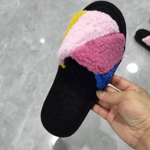 Nuovo autunno inverno testa d'aquila colorato da donna a fondo piatto scarpe <span class=keywords><strong>pelose</strong></span> da donna <span class=keywords><strong>pantofole</strong></span> da donna - Product Image 5