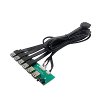 Adaptador de Cable para Panel Frontal de PC, Personalizable y Duradero, con Doble USB 2.0 + 4 Puertos USB 3.0, Conexión LED para Disco Duro, para Computadoras de Escritorio - En Stock
