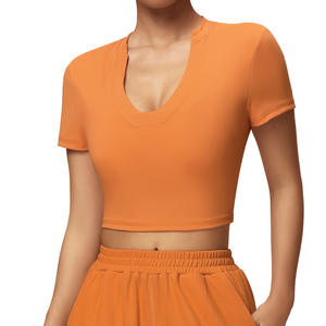 Allure Body – haut de yoga pour femmes, T-Shirt de sport respirant à manches courtes, coupe ajustée, couleur unie, pour la course à pied et le fitness - Product Image 2