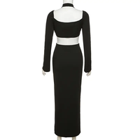 Sexy Hipster femmes robes décontractées Maxi robe dames décolleté évider dos nu mince solide robe de soirée