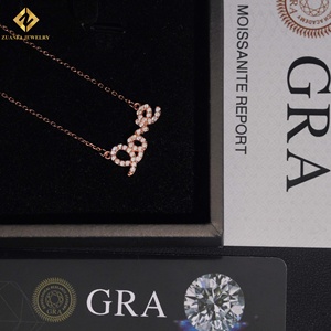 สร้อยคอจี้รูปหัวใจประดับมอสซาไนต์ทรงเหลี่ยม ชุบโรเดียม เงินแท้ 925 ราคาโรงงาน ของขวัญสำหรับผู้หญิง จี้แบบหนามเตย - Product Image 6