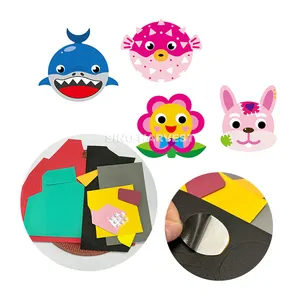 Diy伊娃工艺套装3d贴纸动物拼图儿童礼品装饰纸盘