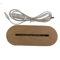 Veilleuse 3D en bois de hêtre, 1 LED blanc chaud, interrupteur à pression, CRI 60, alimentation USB, 3W, certifiée CE/RoHS, garantie 1 an
