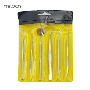 Juego de 3 Herramientas Dentales Metálicas para Limpieza <span class=keywords><strong>Dental</strong></span>, Espejo, Sonda Doble, Herramienta Tipo Hoz, Limpiador de Dientes, Cuidado Bucal, Certificado CE Clase II - Product Image 3
