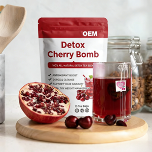 ชาสมุนไพร OEM Detox Cherry Bomb ชาเขียว เยอร์บา มาเต้ ผสมฮิบิสคัสและเชอร์รี่ ช่วยเสริมสารต้านอนุมูลอิสระ เสริมสร้างภูมิคุ้มกัน 100% จากธรรมชาติ บรรจุ 15 กล่อง - Product Image 3