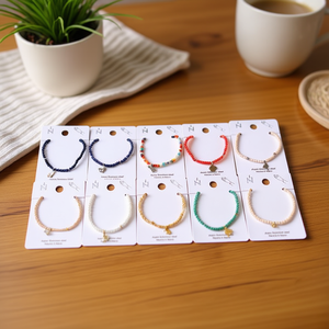 Bracelet élastique en cristal avec pendentif en acier inoxydable, 6 styles variés, PULSERA - Product Image 2