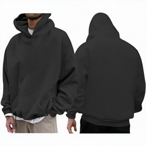 Sudadera con Capucha Oversize Azul Claro, Tejido Sólido 100% Algodón, Corte Holgado Informal con Bolsillo, Unisex, Otoño Invierno, 350g - Product Image 4
