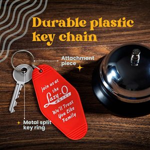 High Quality Custom Promotional ABS Keychains Retro Vintage Motel Room Soft Enamel logo Hotel Keychain - Product Image 3