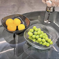 Plateau à fruits en acrylique jetable sans BPA, design minimaliste, luxe léger, transparent, élégant, pour salon, plateau à collations, bonbons, fruits secs