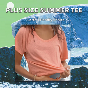 Camiseta de Verano para Mujer, Talla Grande, Color Sólido, Transpirable, Informal, para Exteriores, Oversize, Ecológica, con Logotipo, a la Moda - Product Image 2