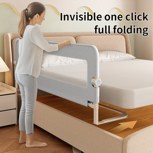 New Foldable Baby <b>Bed</b> <b>Rail</b> with U-Shaped Base, Drill-Free Installation, Adjustable Height Anti-Fall Safety <b>Guard</b> for Crib & <b>Bed</b> - Product Image 3