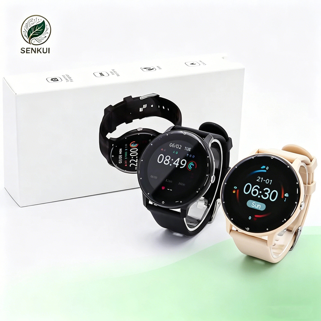SENKUI Smart Watch 1.42-1.57in TFT Display IP67 Waterproof Wireless Charging Heart Rate Monitor Fitness Tracker Long Battery