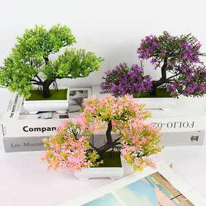 Yuyang New Design Wholesale Decorative Fake Plant Bonsai Mini Greenpine Artificial Plant with Pot - Product Image 2