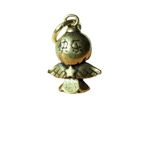 Llavero de latón con colgante de ángel y dije de calabaza, estilo chino de dibujos animados, accesorio hecho a mano - Product Image 5