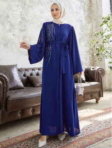 Abaya modeste du Moyen-Orient, robe musulmane pour femmes, Turquie, Dubaï, abaya ornée de perles, robe musulmane pour femmes - Product Image 2