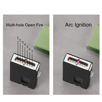 Briquet hybride gaz-électrique de luxe à sept trous, à allumage par secousse, amélioré, pour cadeaux promotionnels