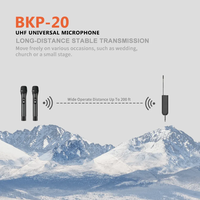 Mini UHF double canal microfono inalambrico Microphone à condensateur sans fil pour microphone de conférence de chant karaoké