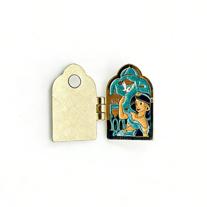 Custom <strong>Hinged</strong> Openable Metal Enamel <strong>Pin</strong> 3D Embossed Detail Arabian Arch Design Personalized Collectible Badge Lapel <strong>Pins</strong> - Product Image 1