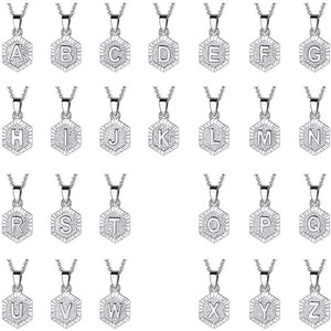 Collar de oro con inicial para mujeres y hombres Collar con colgante de letra hexagonal personalizada <span class=keywords><strong>M</strong></span> - Product Image 4
