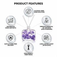 Diffuseur de parfum en verre de luxe avec fleurs séchées, écologique, sans alcool, longue durée, décoration moderne pour la maison, vente en gros, marque privée