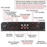 Fabricant professionnel d'amplificateur de voiture 4 canaux en aluminium 12V classe AB/classe A avec filtres de croisement et prise en charge de l'autoradio