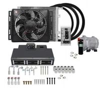 Kit de climatisation avec compresseur 12V sous le tableau de bord pour camion, camping-car, bus, véhicule, climatisation de stationnement 24V