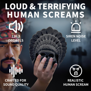 Gruseliger Totenkopf aus weißer Keramik – Stressabbau-Gadget, seltsam klingende Okarina, geisterhafte Azteken-Todespfeife, Halloween-Neuheit - Product Image 2