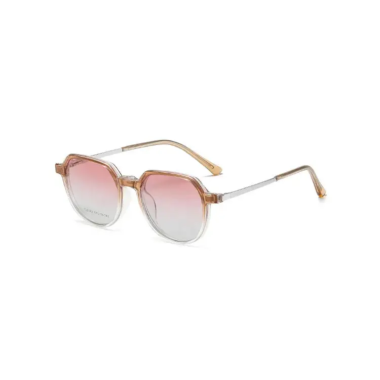 Occhiali con lenti a specchio alla moda Clip su occhiali da sole occhiali da sole polarizzati rotondi da donna di design di lusso