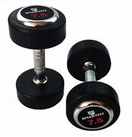 Équipement de musculation Smartfit, vente en gros d'haltères en caoutchouc, haltères à tête ronde personnalisés