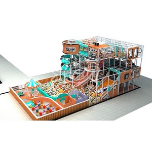 Grand <span class=keywords><strong>parc</strong></span> de trampoline de terrain de jeu modulaire commercial pour enfants sur le thème du sport d'aventure d'intérieur design pour les entreprises - Product Image 4
